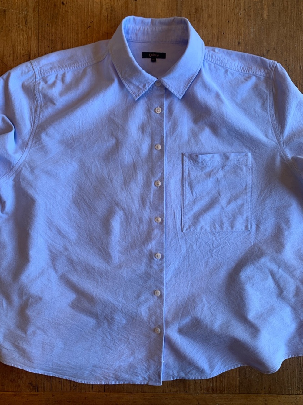 Quince Light Blue Womens Casual Button-Down Shirt - Picture 5 of 16